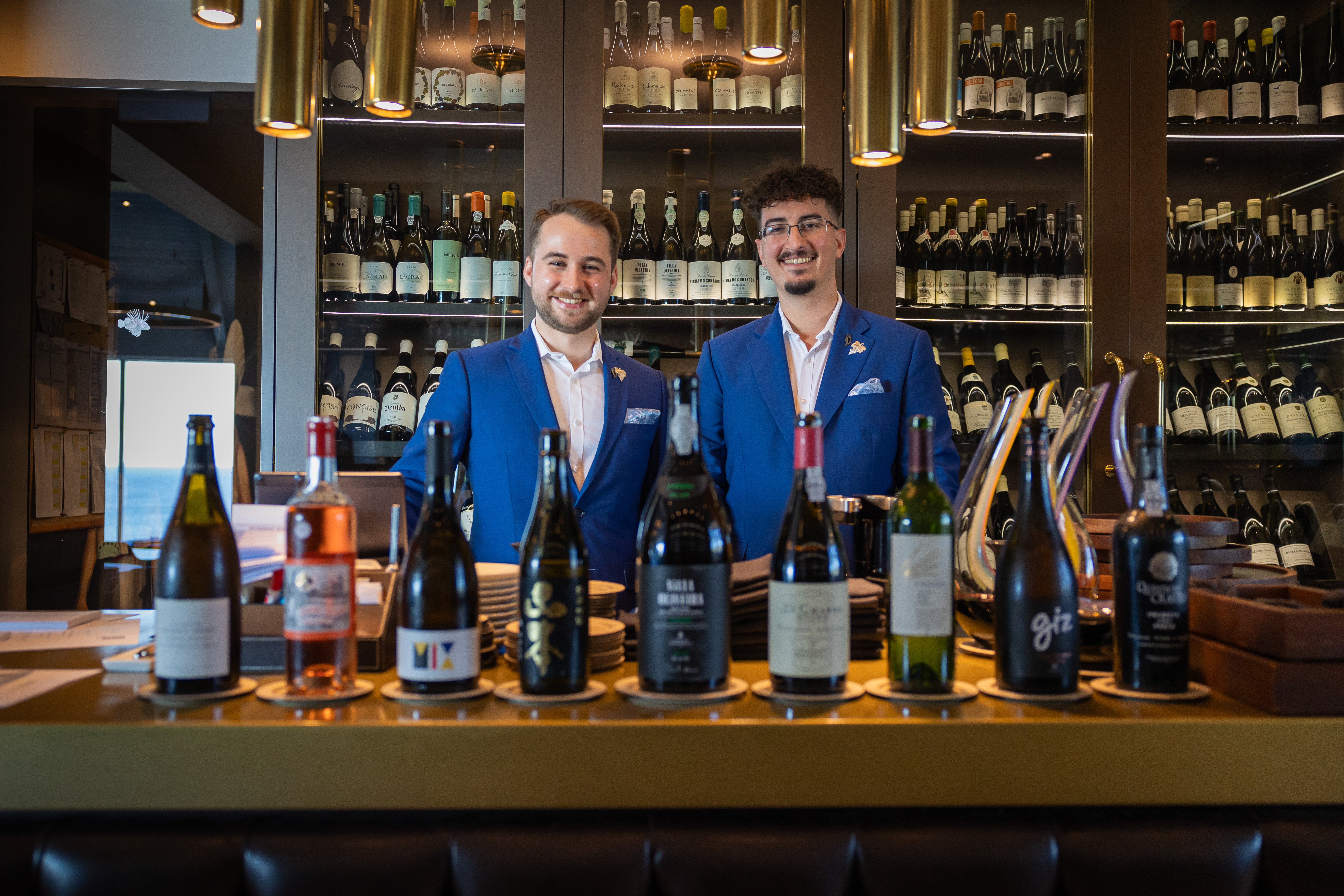 Wines on display at Ocean Restaurant