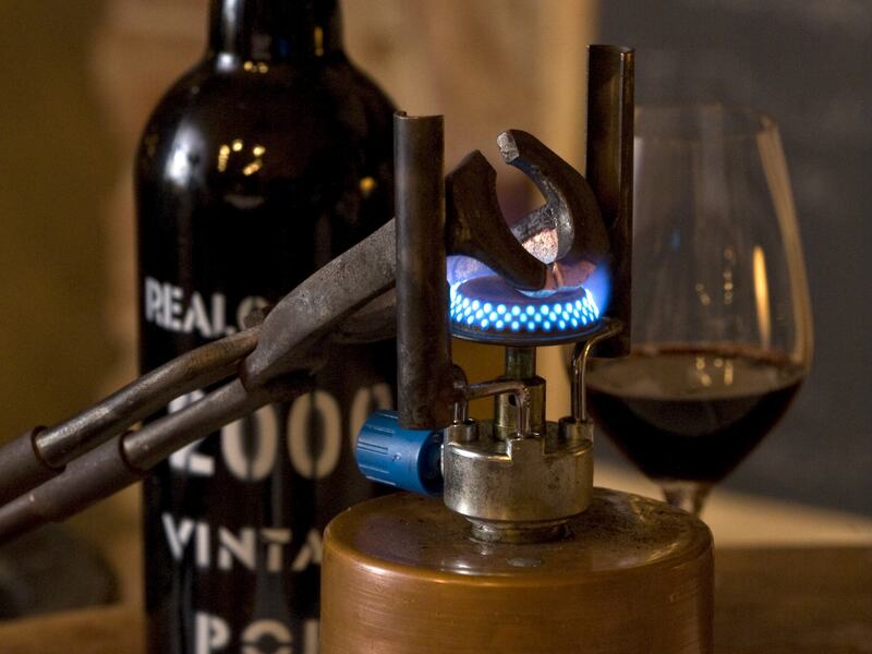 Tools and wine bootle at Cave de Vinhos