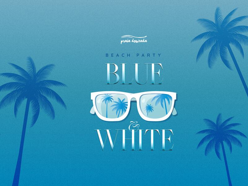 Blue and White Beach Party at Praia Dourada