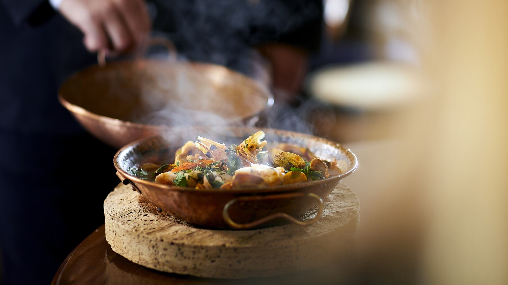 The unique cataplana is a true symbol of the Algarve’s culinary tradition. Dish available at Adega restaurant.