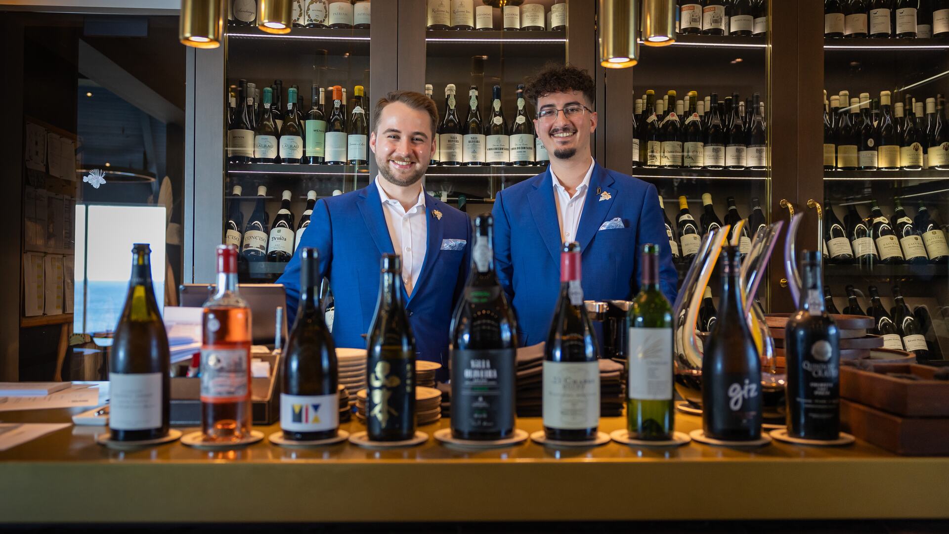 Wines on display at Ocean Restaurant