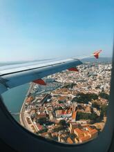 Flight over Portuguese town