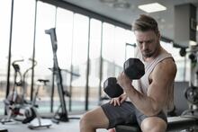 Health Club & Gym: Man exercising.