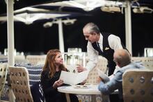 Oasis bar and Terrace: Couple having dinner.