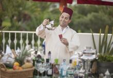 Manzar terrace: Joaquim Veras serving drinks.