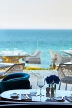 The terrace provides exquisite views over the Atlantic Ocean.