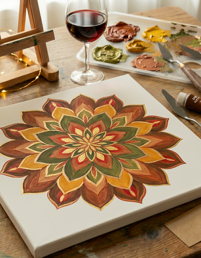 Upcoming events: Sip, Paint & Reflect: Festive Mandala Edition